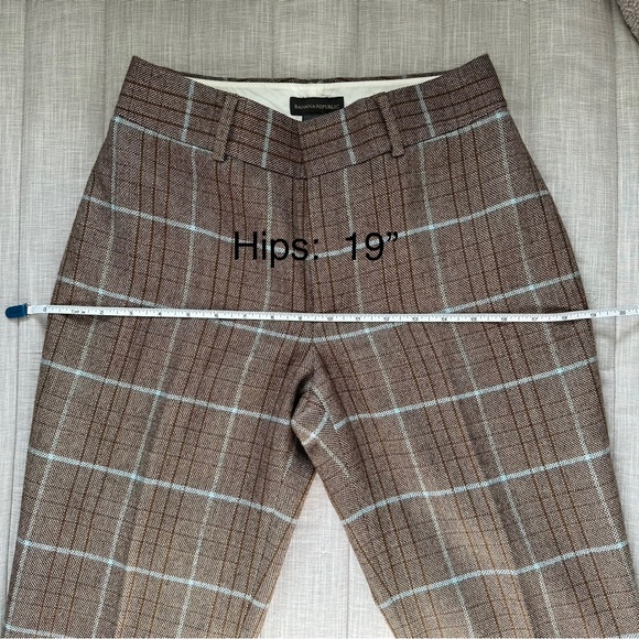 Banana Republic Vintage Wool Brown Blue Plaid Pants Size: 2L - Picture 4 of 16